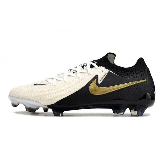 Nike Phantom Luna Elite NU FG Beige Gold Black Low Football Boots & Shoes