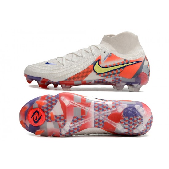 Nike Phantom Luna Elite NU FG Beige Yellow Orange High Football Boots & Shoes