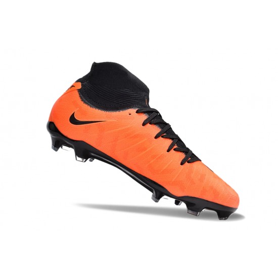 Nike Phantom Luna Elite NU FG Black Orange High Football Boots & Shoes