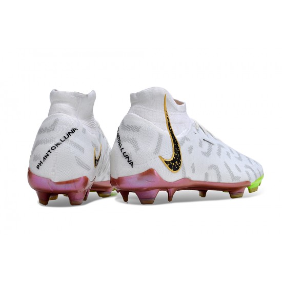 Nike Phantom Luna Elite NU FG Brown White Black High Football Boots & Shoes