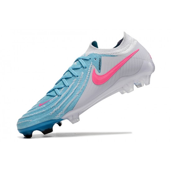 Nike Phantom Luna Elite NU FG Grey Ltblue Pink Low Football Boots & Shoes