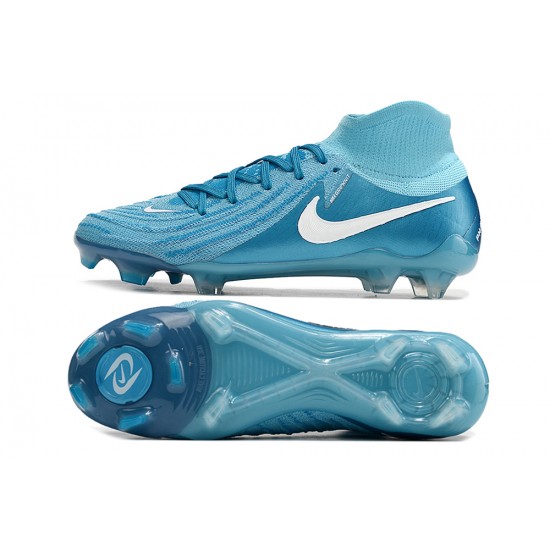 Nike Phantom Luna Elite NU FG Ltblue White High Football Boots & Shoes