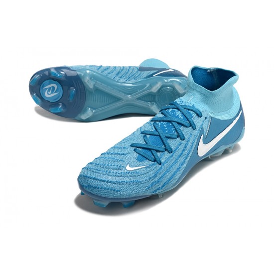 Nike Phantom Luna Elite NU FG Ltblue White High Football Boots & Shoes