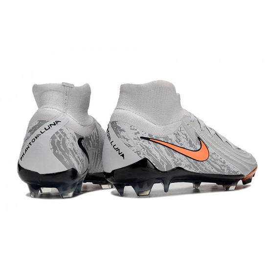 Nike Phantom Luna Elite NU FG Orange Grey Black High Football Boots & Shoes