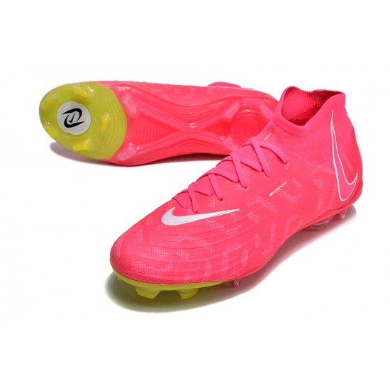 Nike Phantom Luna Elite NU FG Peach Yellow White High Top Football Boots & Shoes