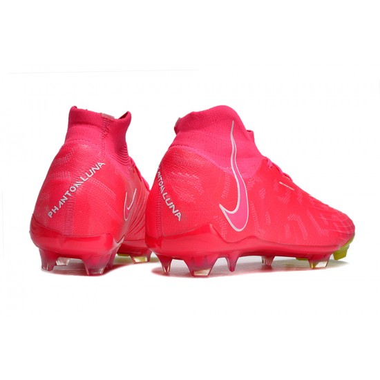 Nike Phantom Luna Elite NU FG Peach Yellow White High Top Football Boots & Shoes