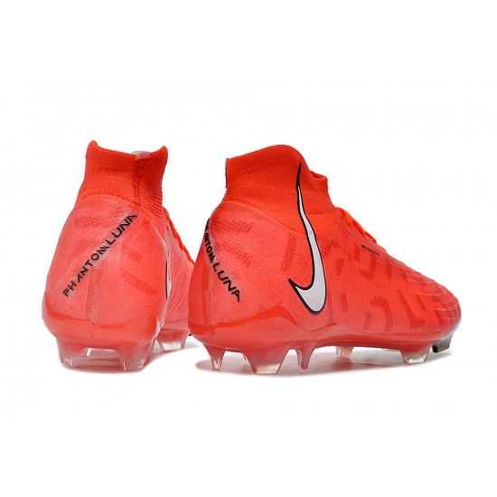 Nike Phantom Luna Elite NU FG Red Black White High Football Boots & Shoes