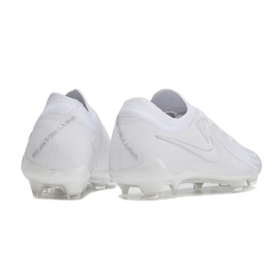 Nike Phantom Luna Elite NU FG White Beige Low Football Boots & Shoes