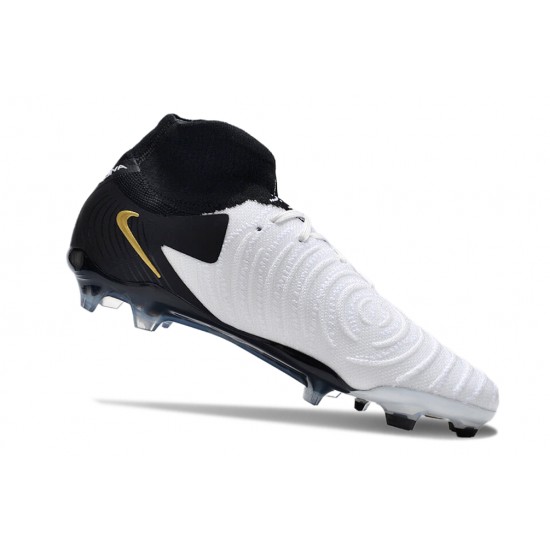 Nike Phantom Luna Elite NU FG White Black Gold High Football Boots & Shoes