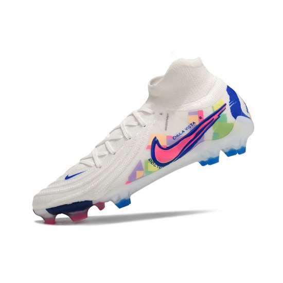 Nike Phantom Luna Elite NU FG White Blue Pink High Football Boots & Shoes