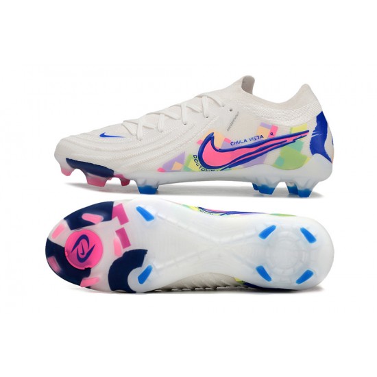 Nike Phantom Luna Elite NU FG White Blue Pink Low Football Boots & Shoes