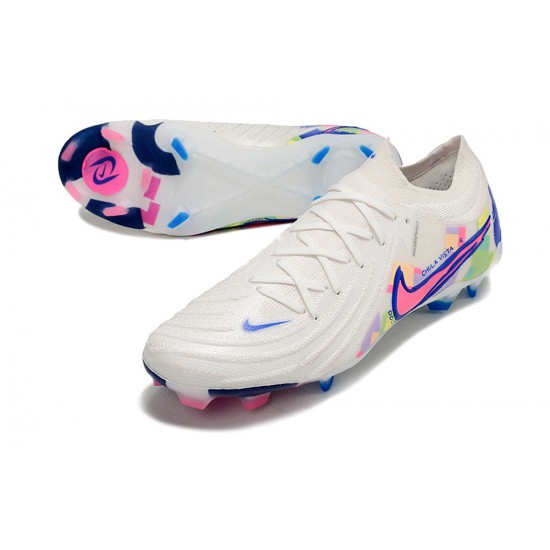 Nike Phantom Luna Elite NU FG White Blue Pink Low Football Boots & Shoes