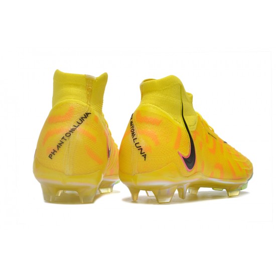 Nike Phantom Luna Elite NU FG Yellow Black High Football Boots & Shoes