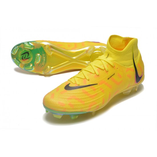 Nike Phantom Luna Elite NU FG Yellow Black High Football Boots & Shoes