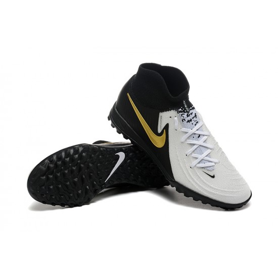 Nike Phantom Luna Elite TF High Top Black White Gold Football Boots & Shoes