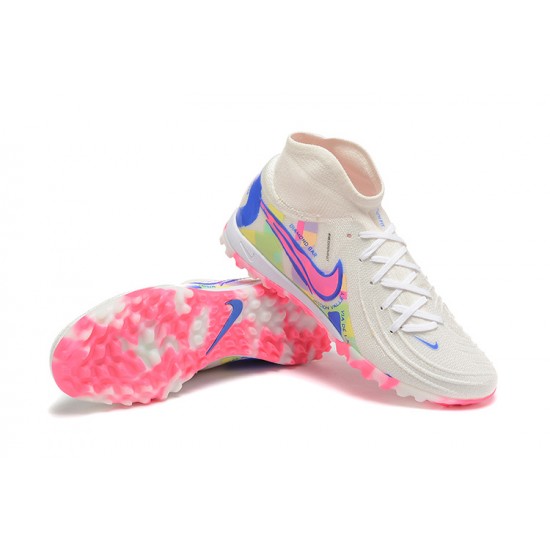 Nike Phantom Luna Elite TF High Top Pink White Blue Football Boots & Shoes