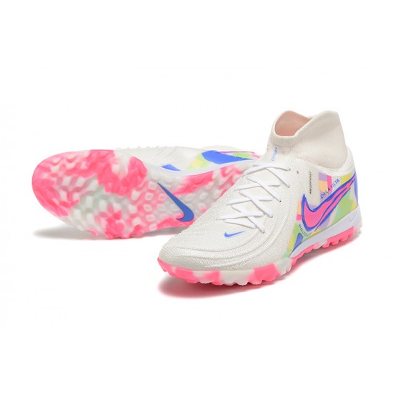 Nike Phantom Luna Elite TF High Top Pink White Blue Football Boots & Shoes