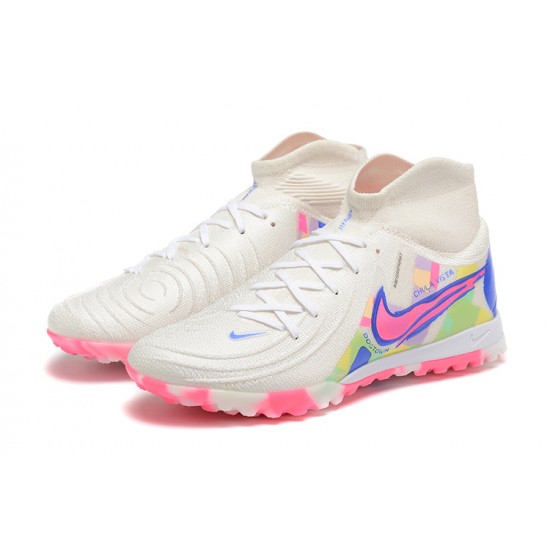 Nike Phantom Luna Elite TF High Top Pink White Blue Football Boots & Shoes