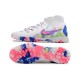 Nike Phantom Luna Elite TF High Top Football Boots & Shoes White Blue Pink