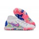 Nike Phantom Luna Elite TF High Top Football Boots & Shoes White Blue Pink