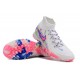 Nike Phantom Luna Elite TF High Top Football Boots & Shoes White Blue Pink