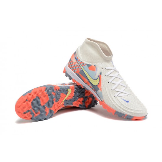 Nike Phantom Luna Elite TF High Top White Gold Orange Football Boots & Shoes