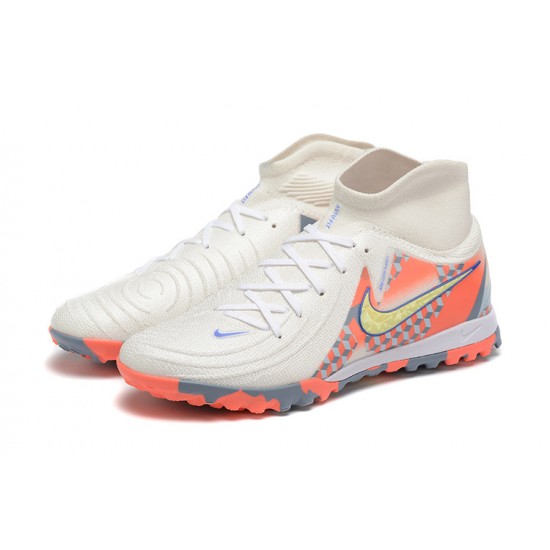 Nike Phantom Luna Elite TF High Top White Gold Orange Football Boots & Shoes