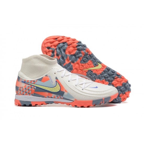 Nike Phantom Luna Elite TF High Top White Gold Orange Football Boots & Shoes