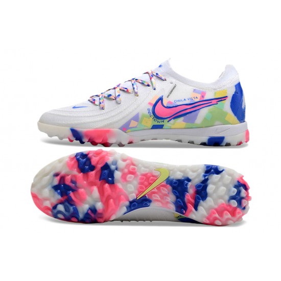 Nike Phantom Luna Elite TF Low Football Boots & Shoes White Blue Pink