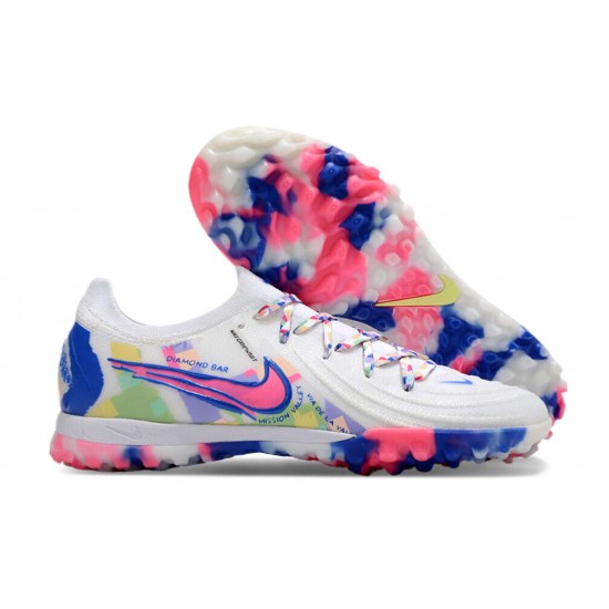 Nike Phantom Luna Elite TF Low Football Boots & Shoes White Blue Pink