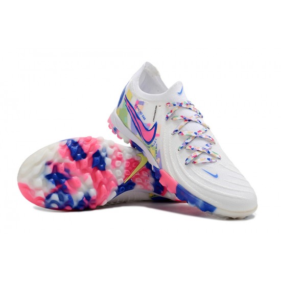 Nike Phantom Luna Elite TF Low Football Boots & Shoes White Blue Pink