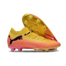 Puma Future Firm Ground Men Yellow Pink Football Shoes