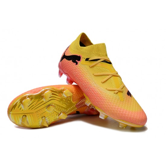 Puma Future Firm Ground Men Yellow Pink Football Shoes