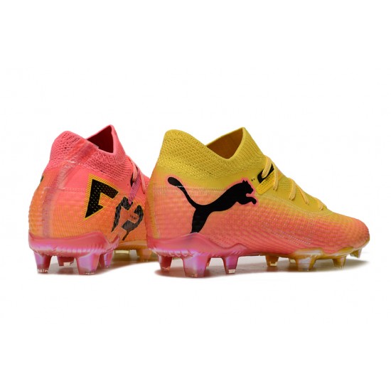 Puma Future Firm Ground Men Yellow Pink Football Shoes