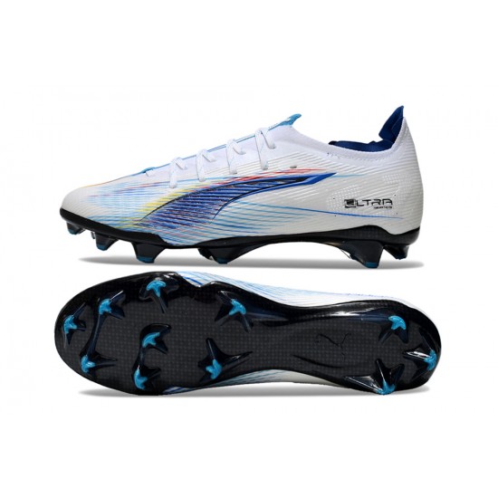 Puma Ultra Ultimate Firm Ground Men White Blue Football Shoes