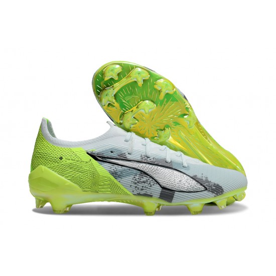 Puma Ultra Ultimate Firm Ground Men Yellow Grey Football Shoes