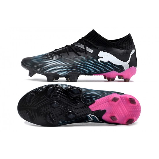 Puma Future 7 Ultimate FG-AG Black Pink White Low Football Boots & Shoes