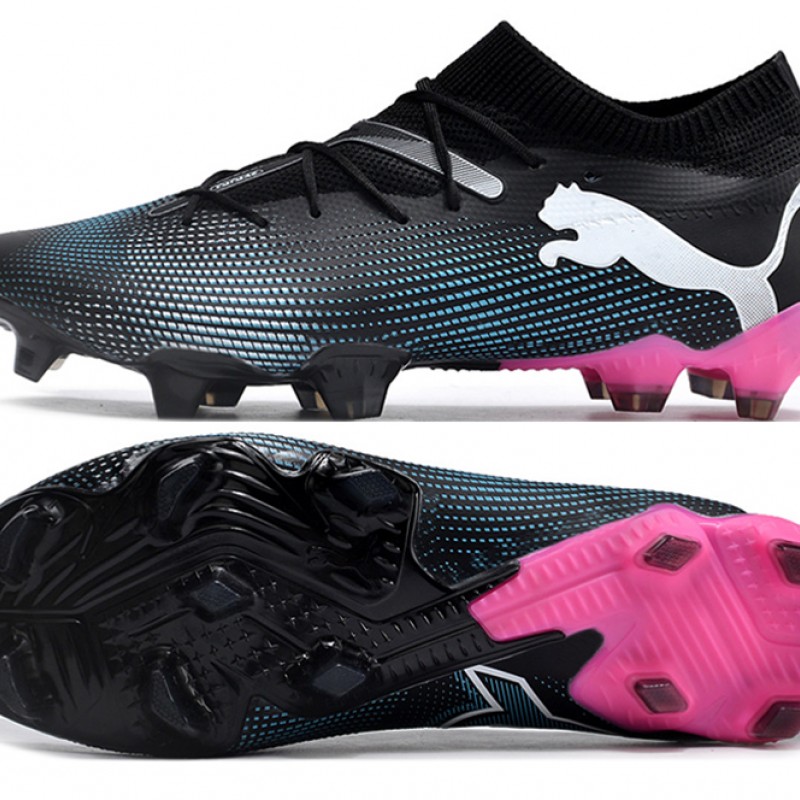 Puma Future 7 Ultimate FG-AG Black Pink White Low Football Boots & Shoes