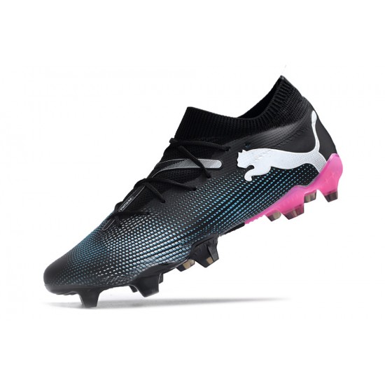 Puma Future 7 Ultimate FG-AG Black Pink White Low Football Boots & Shoes