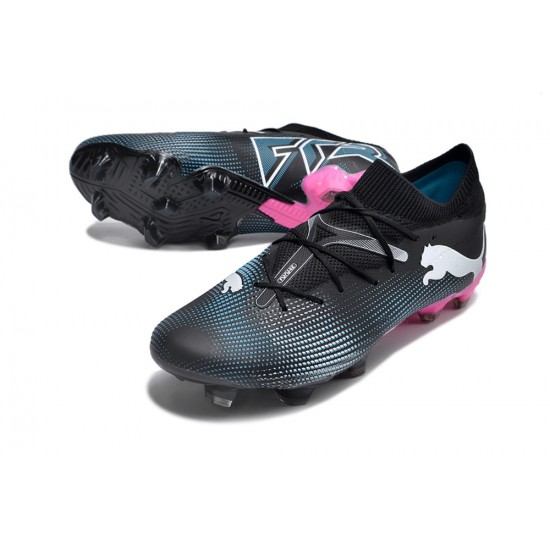 Puma Future 7 Ultimate FG-AG Black Pink White Low Football Boots & Shoes