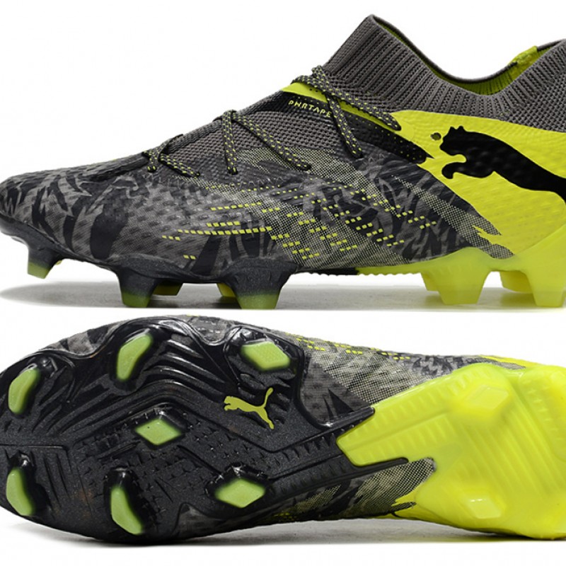 Puma Future 7 Ultimate FG-AG Black Yellow Green Low Football Boots & Shoes