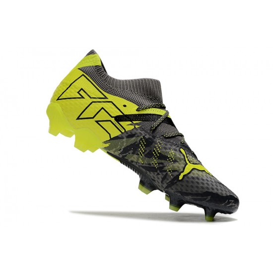 Puma Future 7 Ultimate FG-AG Black Yellow Green Low Football Boots & Shoes