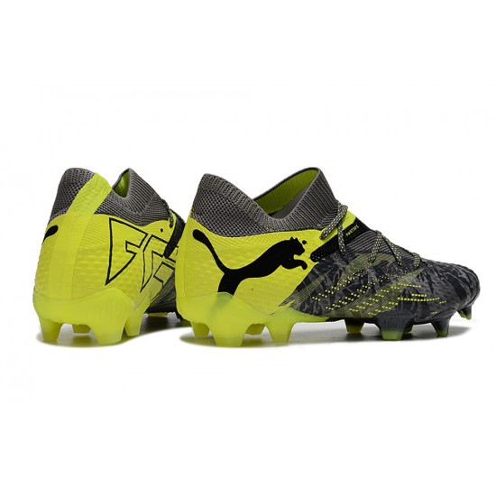 Puma Future 7 Ultimate FG-AG Black Yellow Green Low Football Boots & Shoes