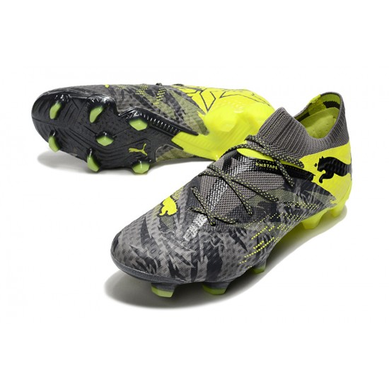 Puma Future 7 Ultimate FG-AG Black Yellow Green Low Football Boots & Shoes