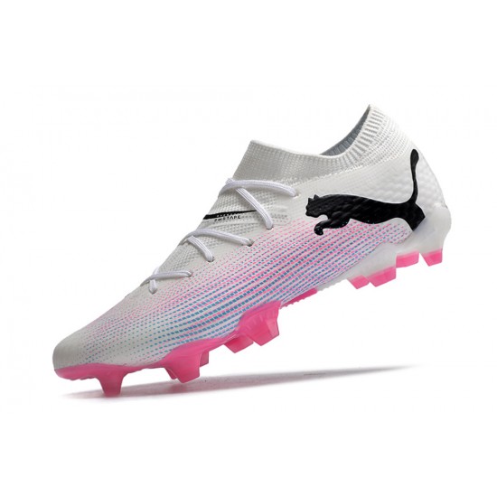 Puma Future 7 Ultimate FG-AG Pink White Black Low Football Boots & Shoes