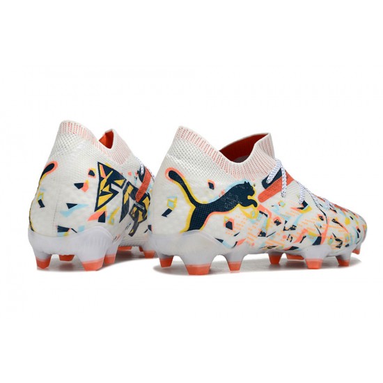 Puma Future 7 Ultimate FG-AG White Orange Low Football Boots & Shoes