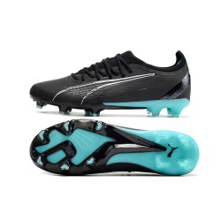 Puma Ultra Ultimate FG Black Ltblue Low Football Boots & Shoes