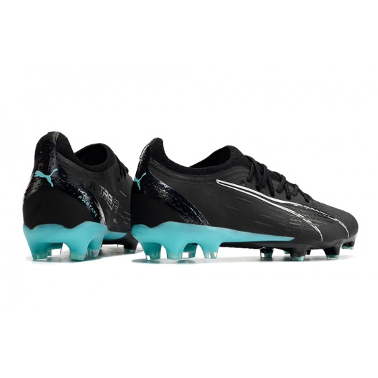 Puma Ultra Ultimate FG Black Ltblue Low Football Boots & Shoes