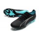 Puma Ultra Ultimate FG Black Ltblue Low Football Boots & Shoes