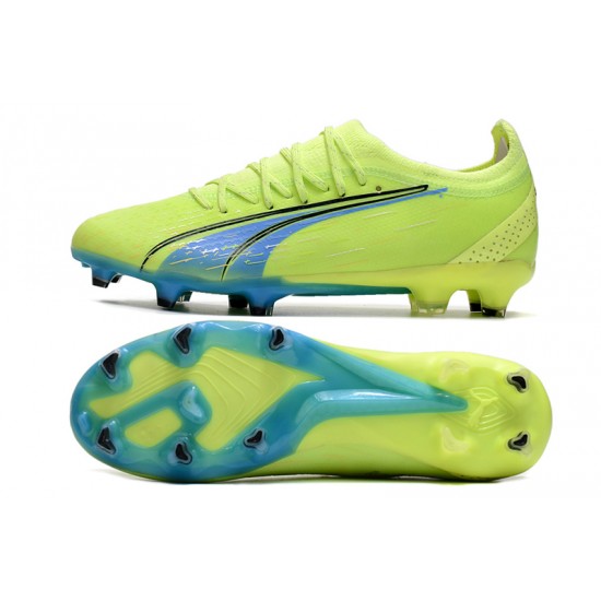 Puma Ultra Ultimate FG Green Yellow Ltblue Low Football Boots & Shoes